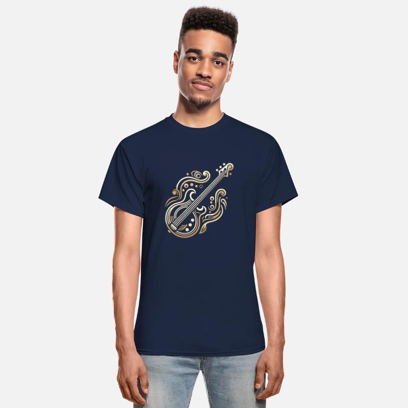 Golden Art Deco Bass Guitar