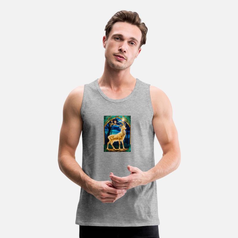 Golden Stag in Forest