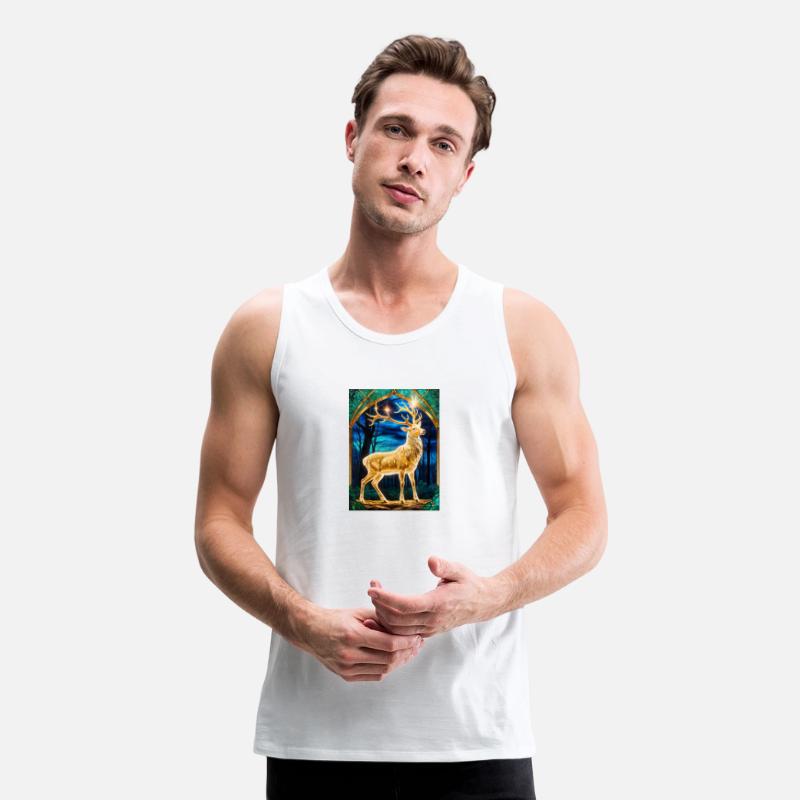 Golden Stag in Forest