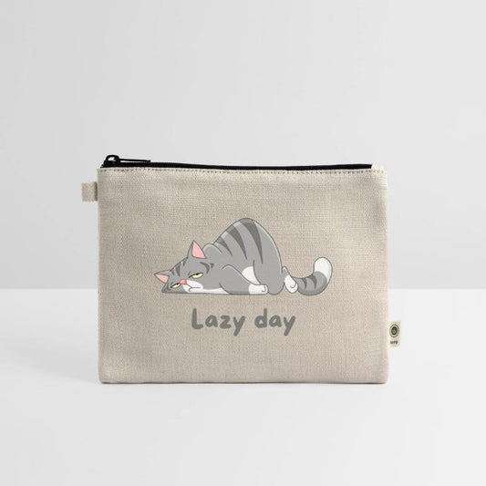 Gray Cat Cartoon with lazy day design