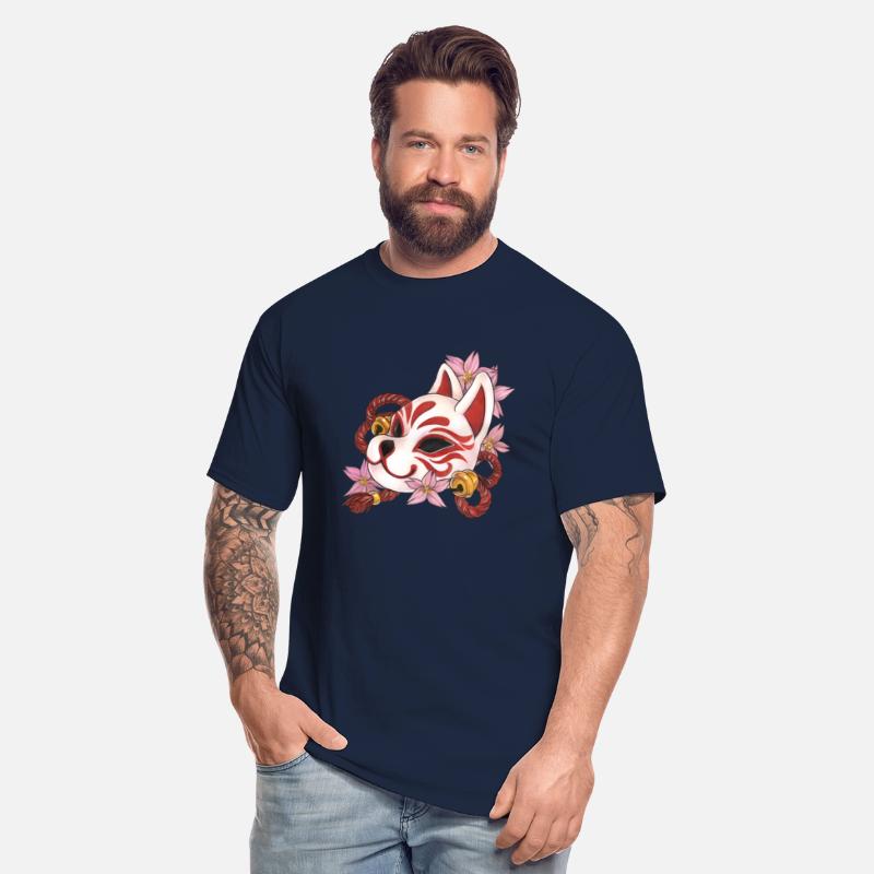 Great Kitsune Inari Kabuki mask with cherry blosso