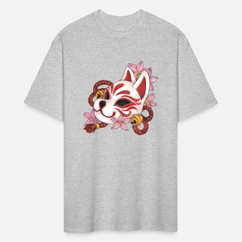 Great Kitsune Inari Kabuki mask with cherry blosso