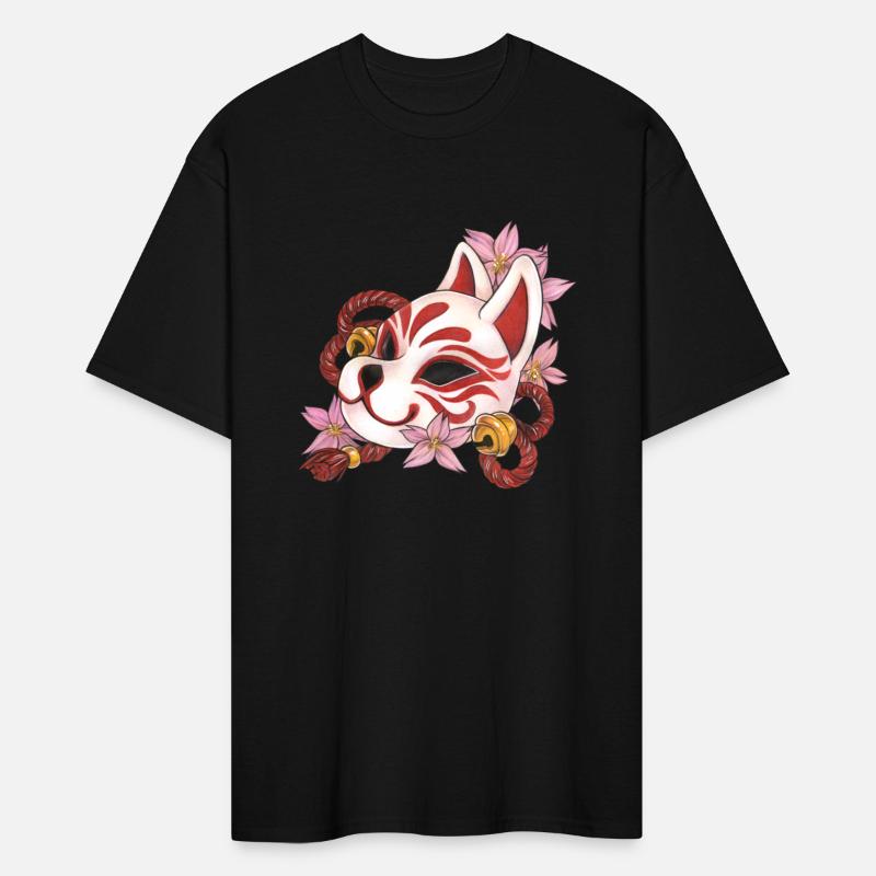 Great Kitsune Inari Kabuki mask with cherry blosso