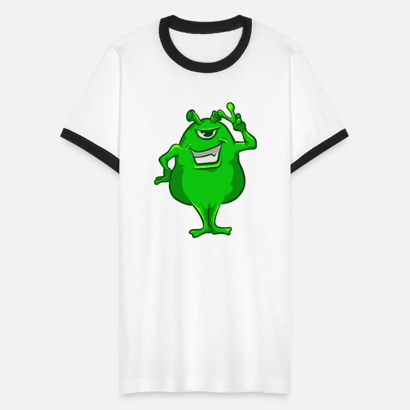 Green Alien Hand Peace Sign T-Shirt Cute One-Eyed