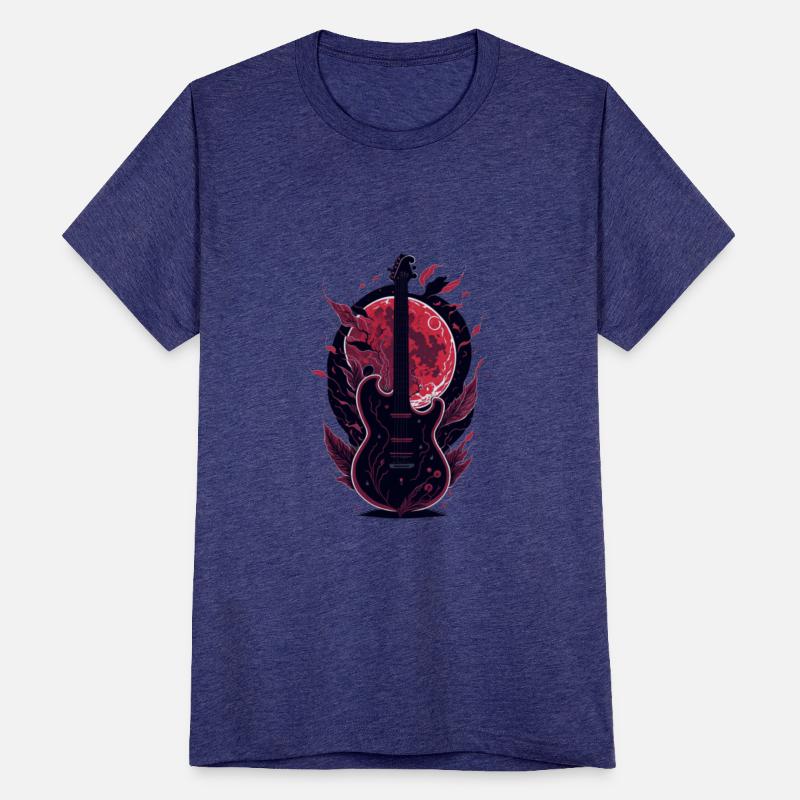 Guitar with leaves and the moon