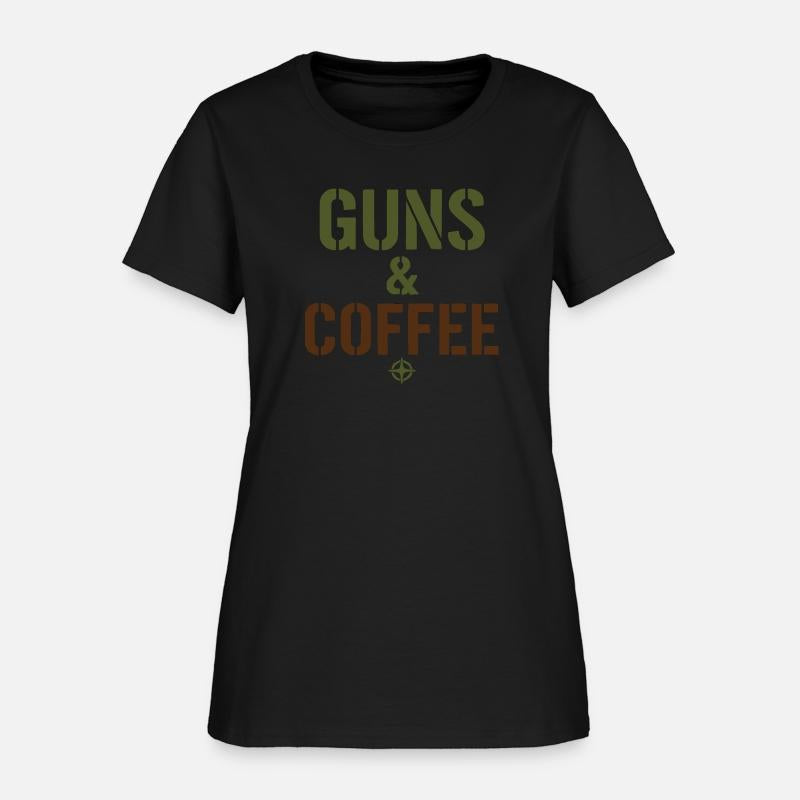 Guns Coffee Military Style Design Tee