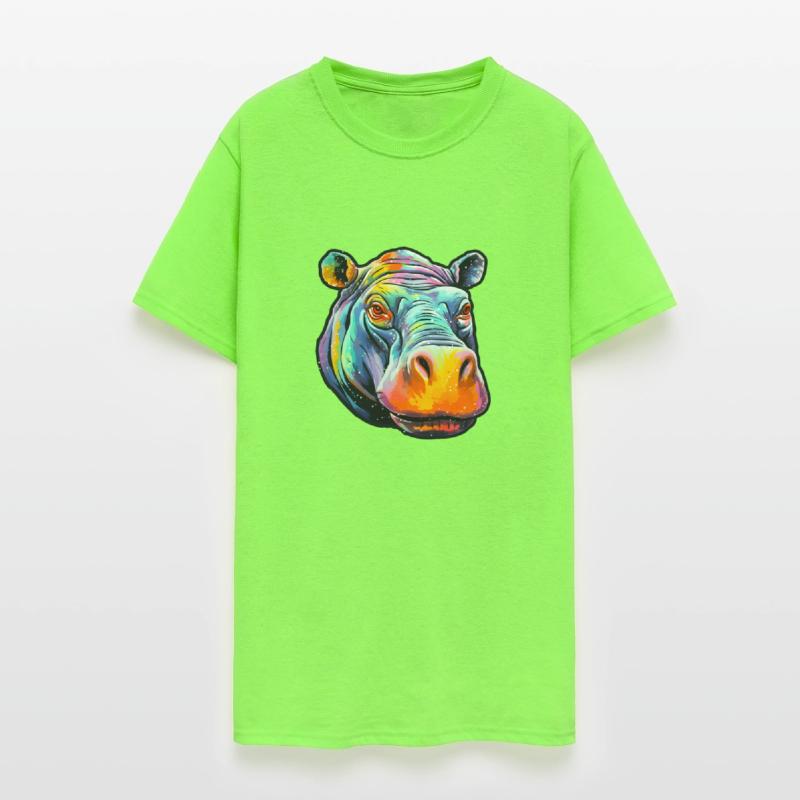 Hip Hippo Psychedelic Splash Colorful Zoo