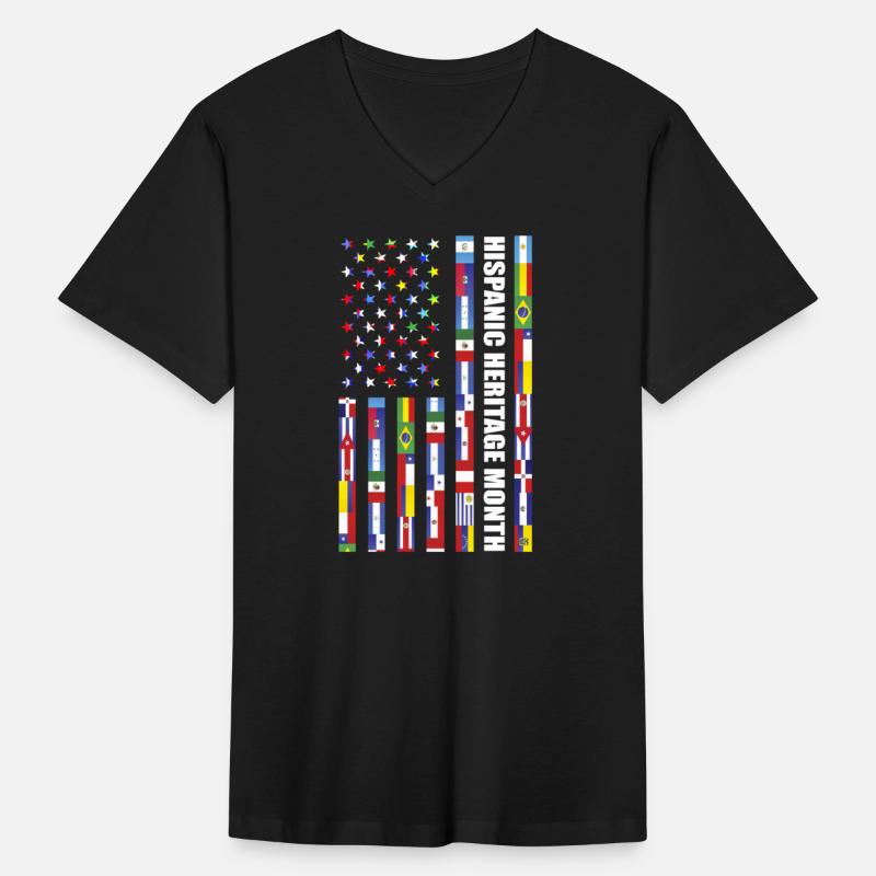 Hispanic Heritage month USA Flag all Countries