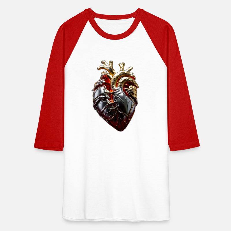 Human heart in flames cast in gold silver Bright