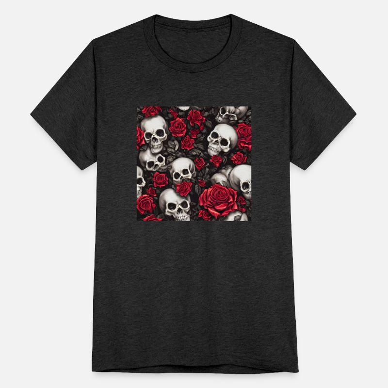 Hyper Realistic Skulls and Roses Halloween Pattern