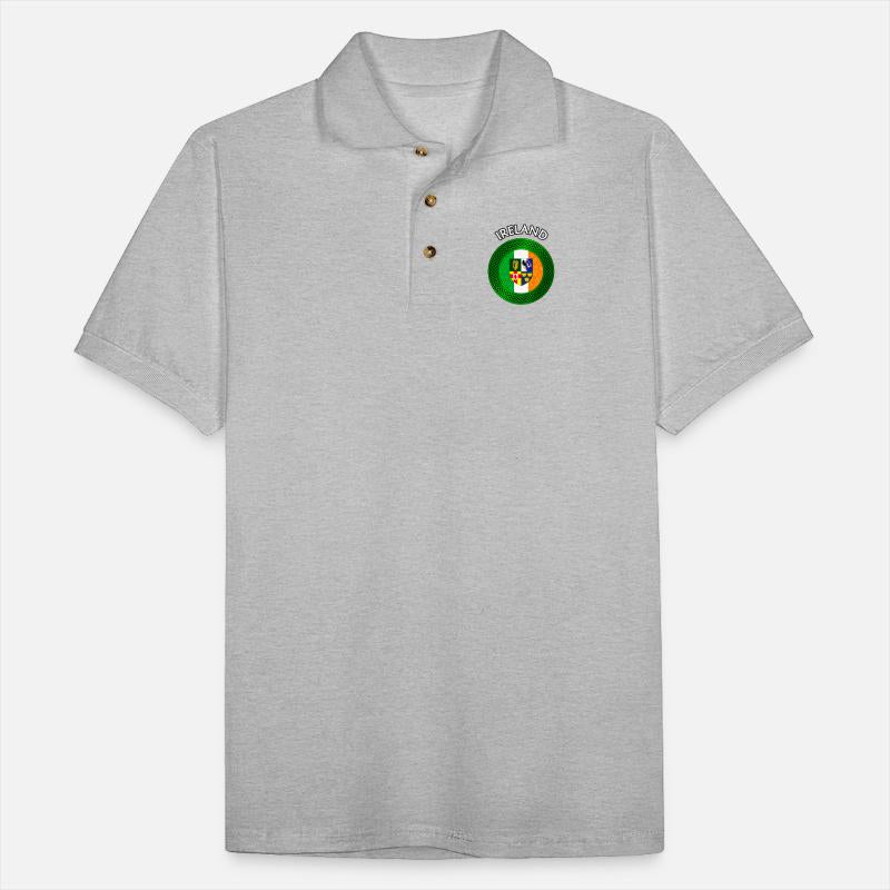 Ireland Coat of Arms on Shamrock Irish Flag