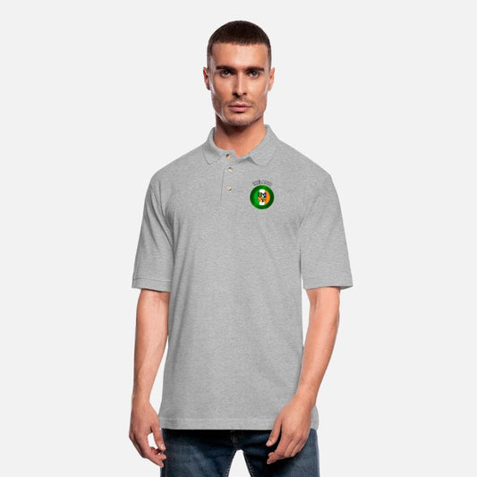 Ireland Coat of Arms on Shamrock Irish Flag