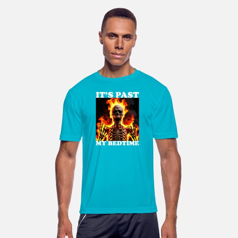 It's Past My Bedtime Flaming Skeleton Humor Art