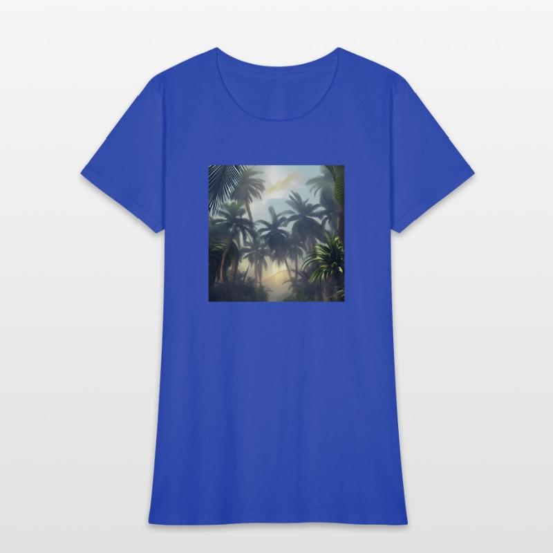 Jungle with palm trees