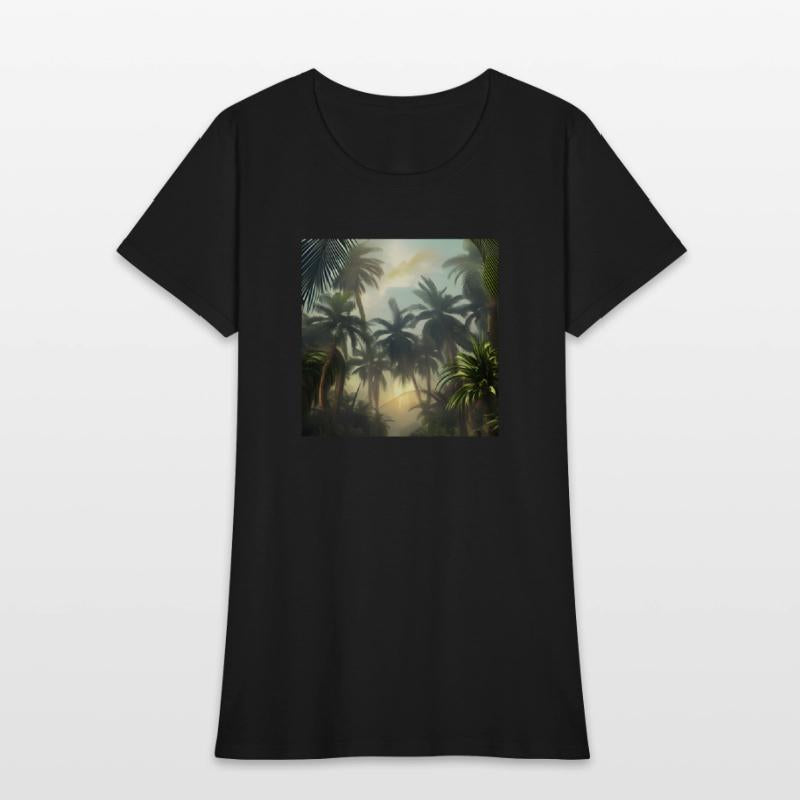 Jungle with palm trees