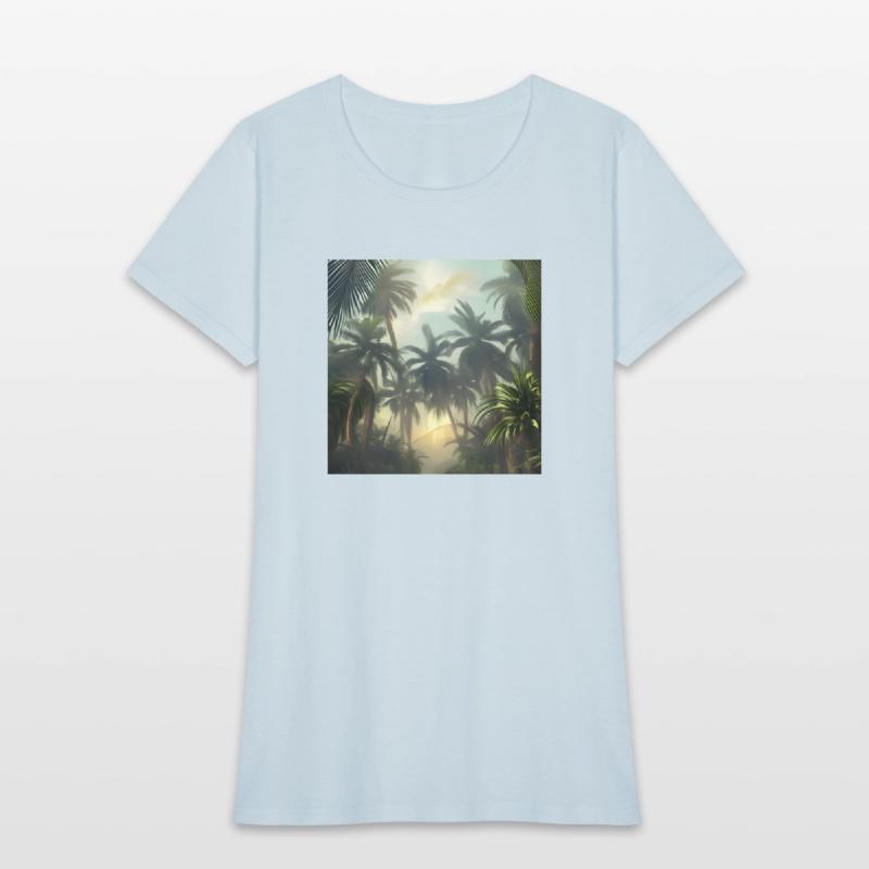 Jungle with palm trees