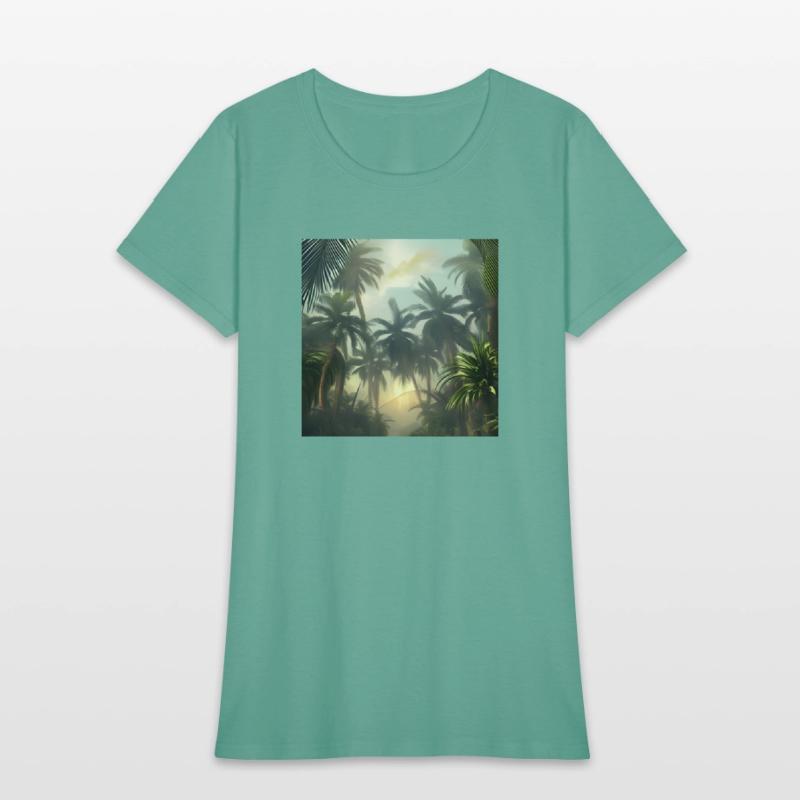 Jungle with palm trees