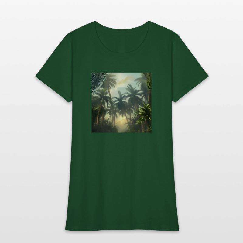 Jungle with palm trees