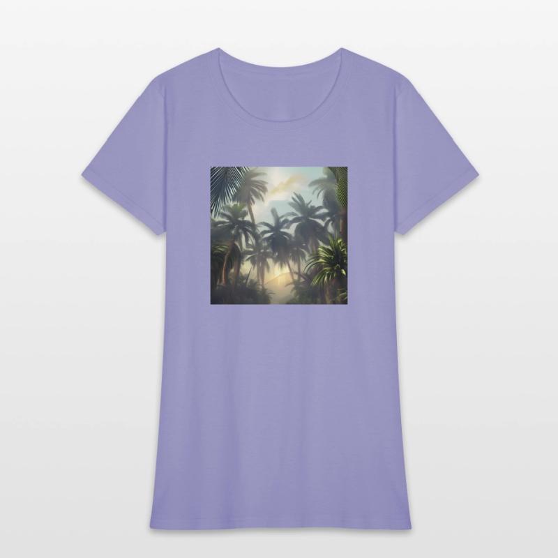 Jungle with palm trees