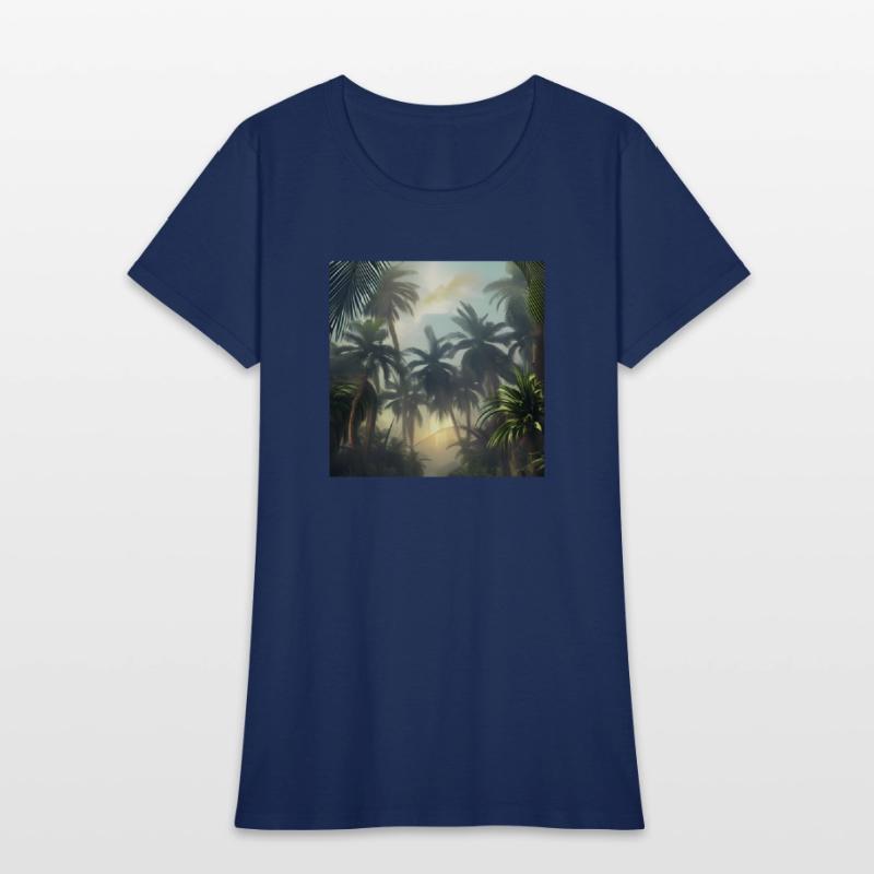 Jungle with palm trees