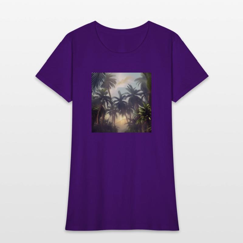 Jungle with palm trees