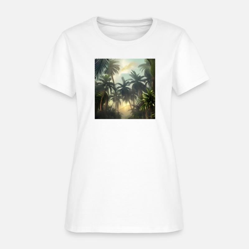 Jungle with palm trees