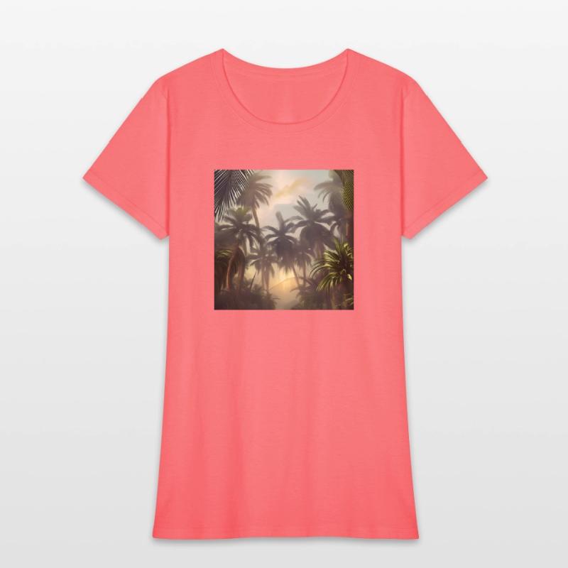 Jungle with palm trees