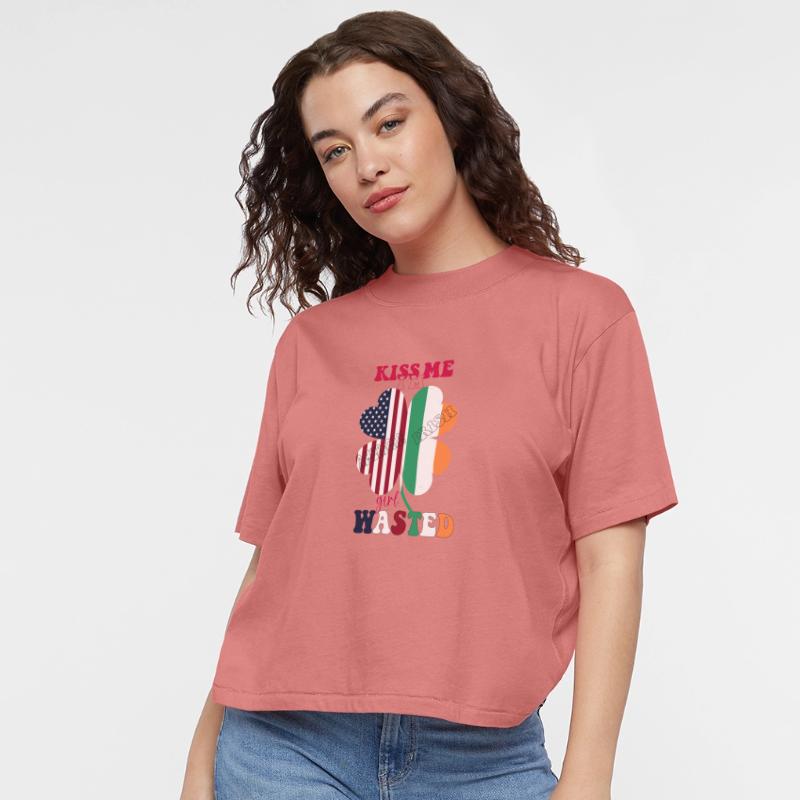 Kiss Me Im Irish Girl Wasted St.Patrick Day Clover