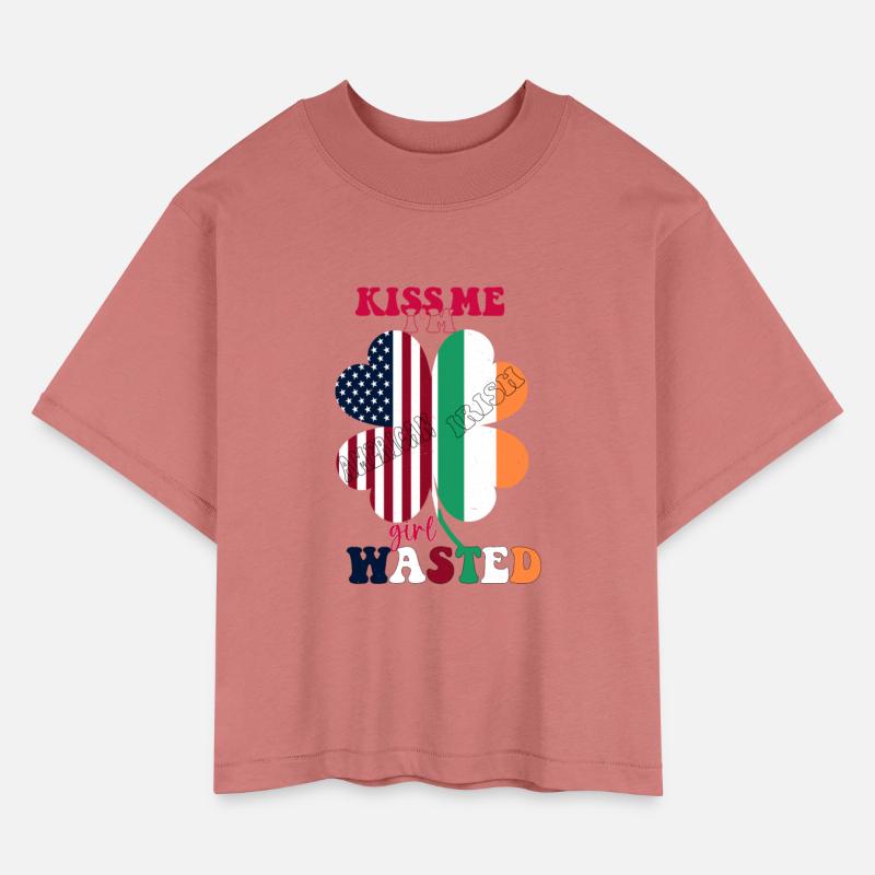 Kiss Me Im Irish Girl Wasted St.Patrick Day Clover