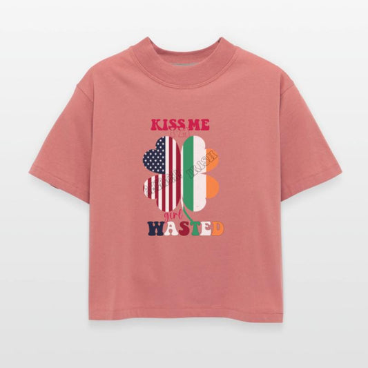 Kiss Me Im Irish Girl Wasted St.Patrick Day Clover