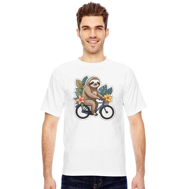 Laid-back Sloth: Serene Bicycle Stroll