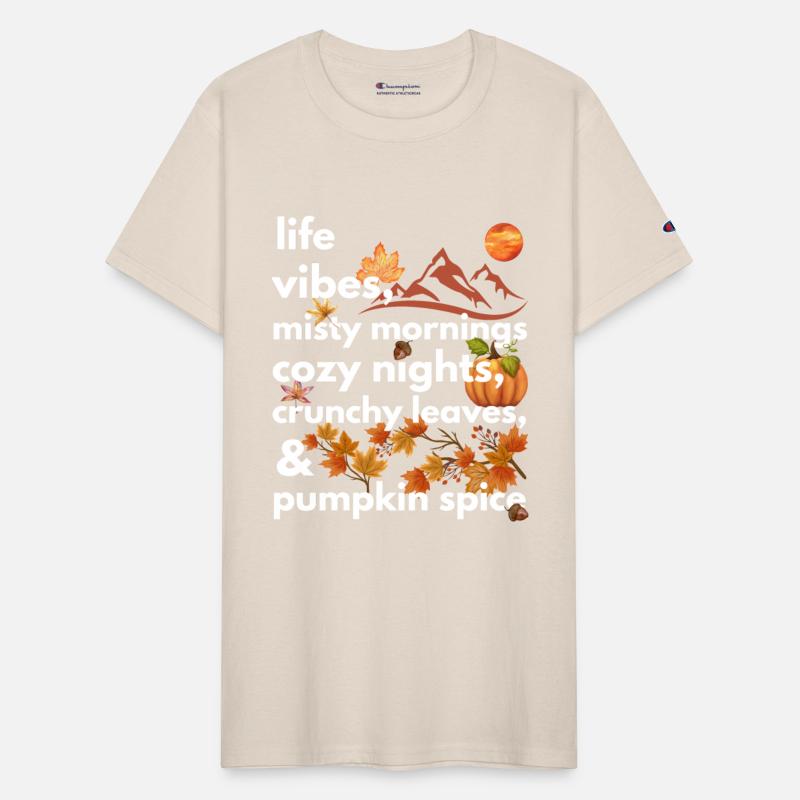 life vibes misty mornings cozy nights crunchy