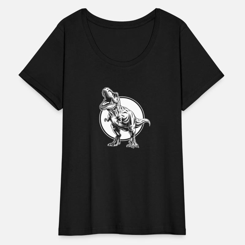 Majestic T-Rex Illustration in Monochrome Circle