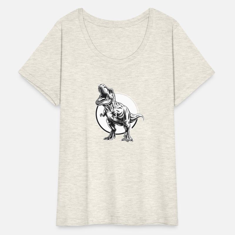 Majestic T-Rex Illustration in Monochrome Circle
