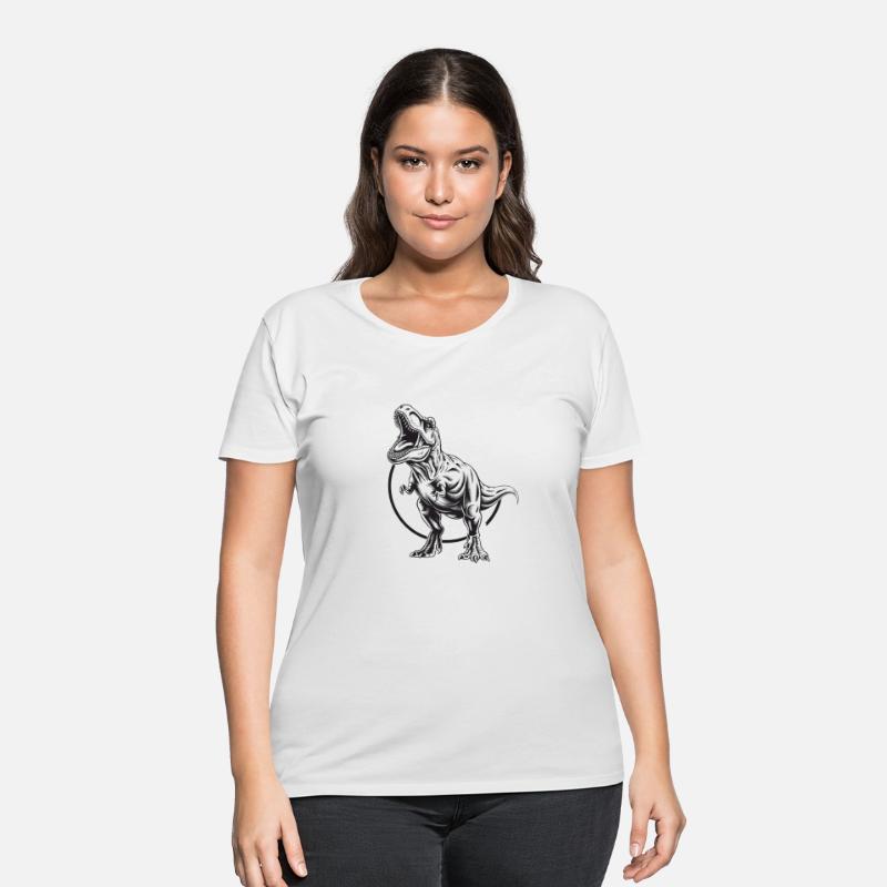 Majestic T-Rex Illustration in Monochrome Circle