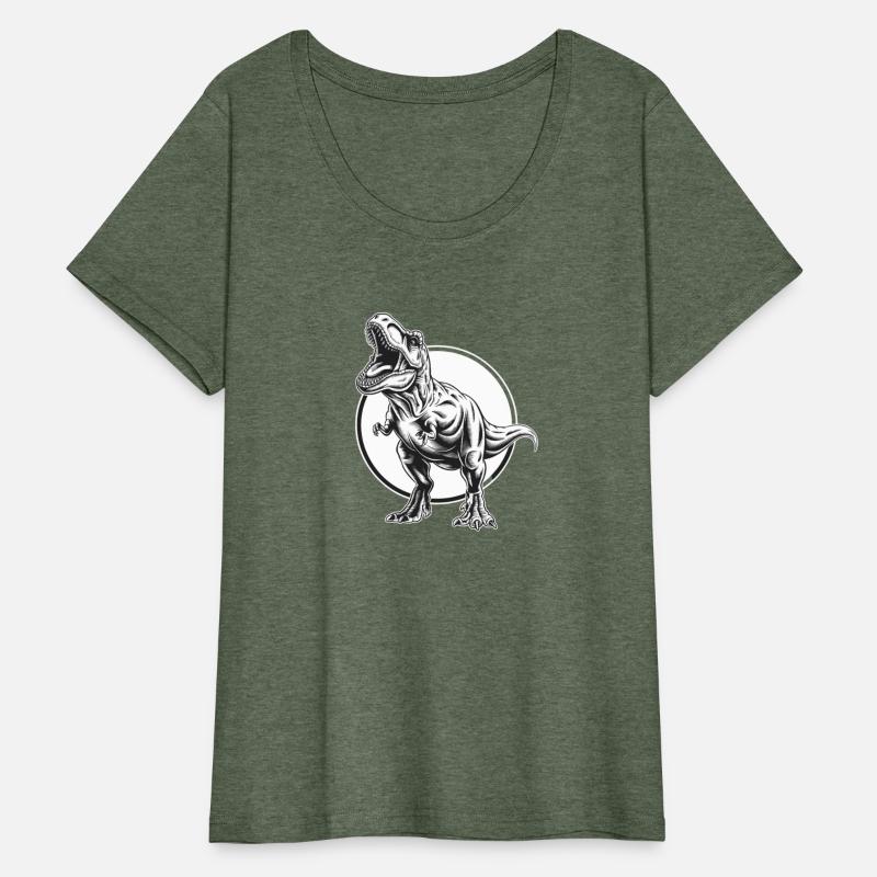 Majestic T-Rex Illustration in Monochrome Circle