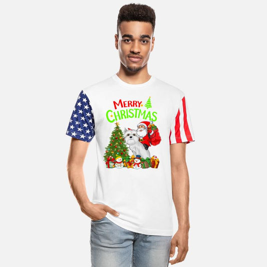 Maltese Dog Santa Riding Merry Christmas Tree