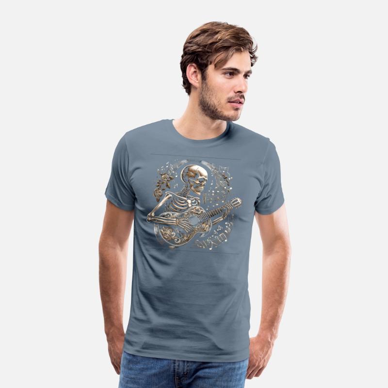Melodic Bones: Guitarist Skeleton Tee