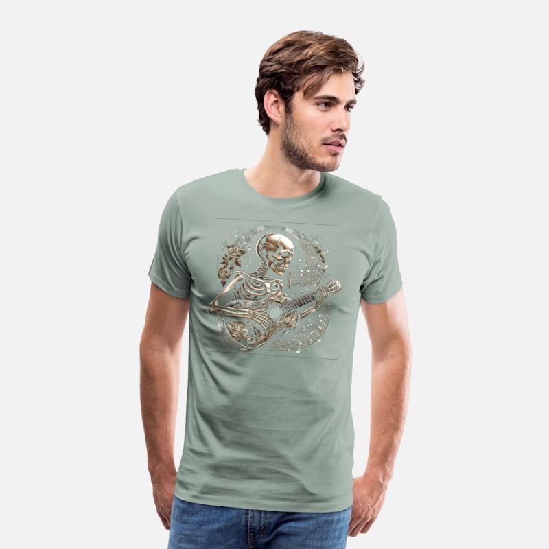 Melodic Bones: Guitarist Skeleton Tee