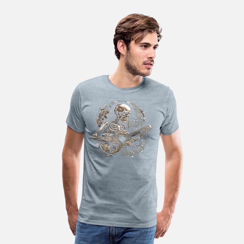 Melodic Bones: Guitarist Skeleton Tee