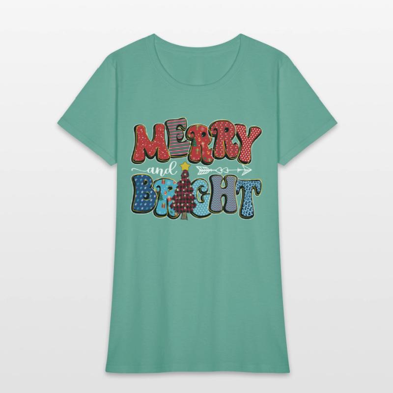 Merry and Bright Chistmas Tree Cute Christmas