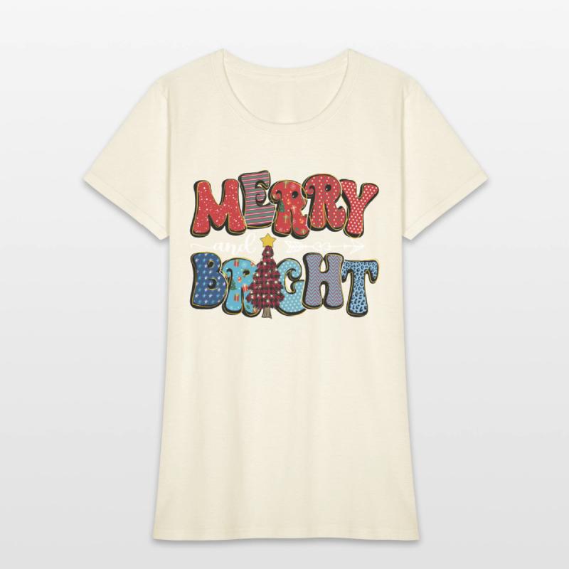 Merry and Bright Chistmas Tree Cute Christmas