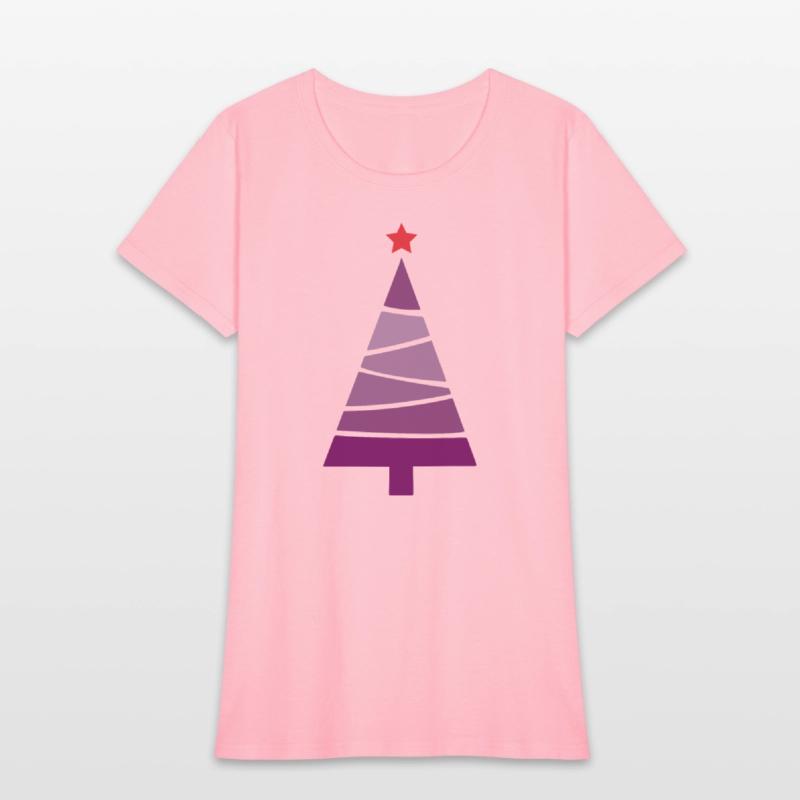 Minimalist Dark Orchid Purple Christmas Pine