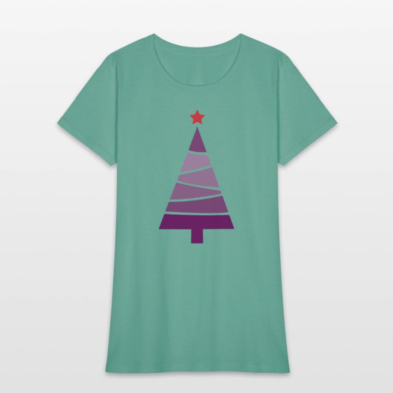 Minimalist Dark Orchid Purple Christmas Pine