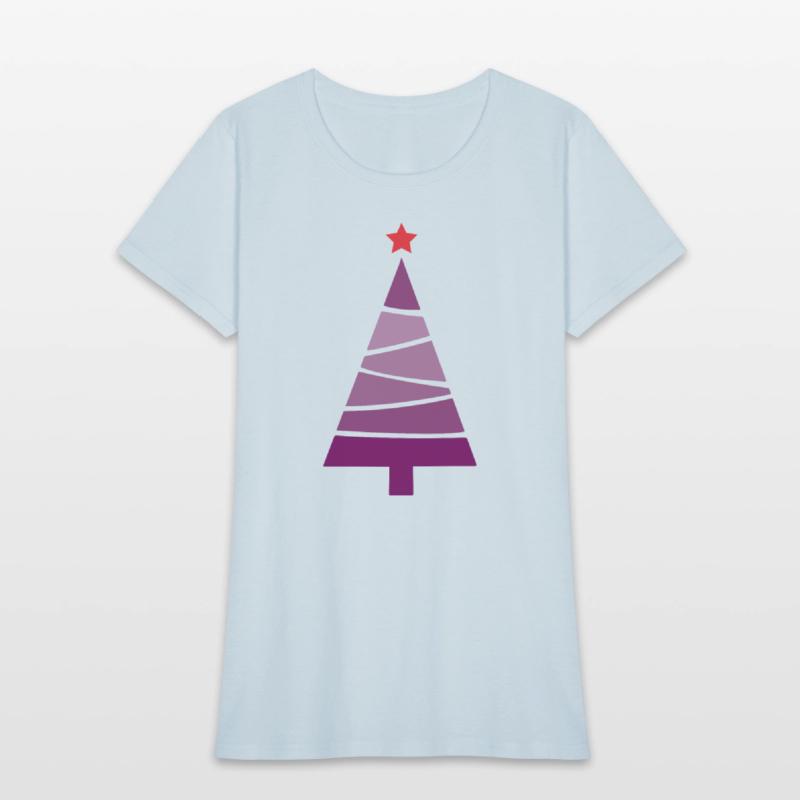 Minimalist Dark Orchid Purple Christmas Pine