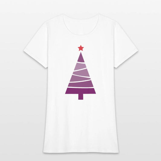 Minimalist Dark Orchid Purple Christmas Pine