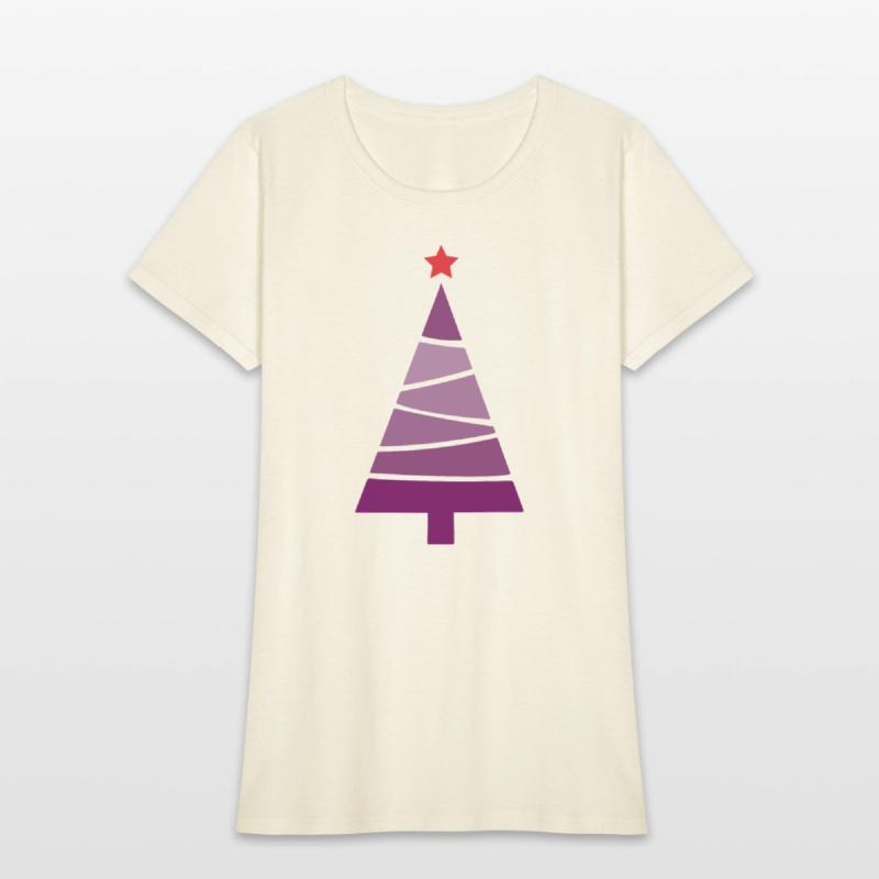 Minimalist Dark Orchid Purple Christmas Pine