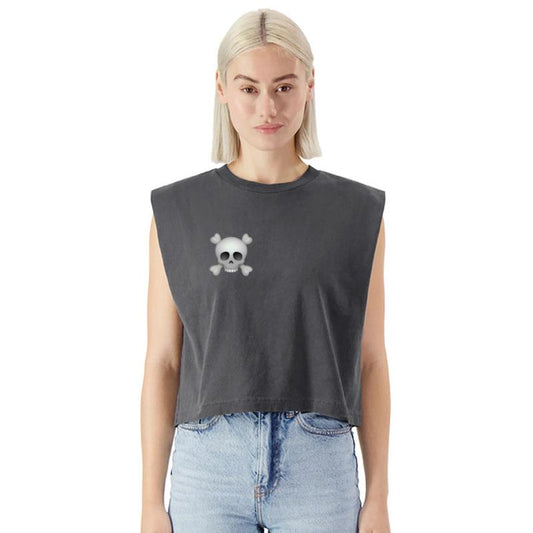 Minimalist Skull with Crossbones Design