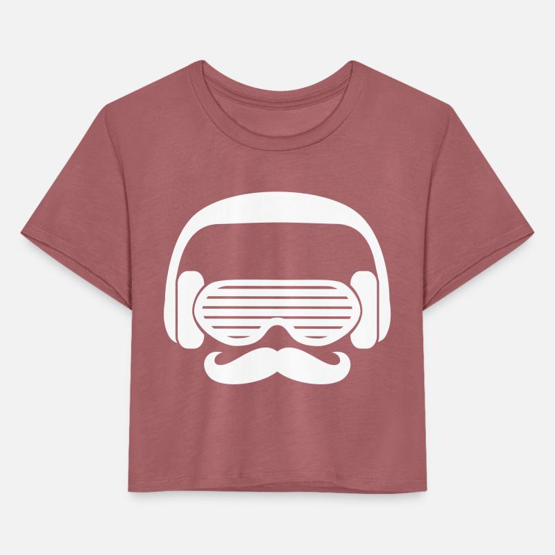 Mr. Mustache Beard DJ Man Listening to Party Music