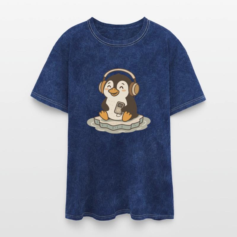 Music-loving penguin with headphones